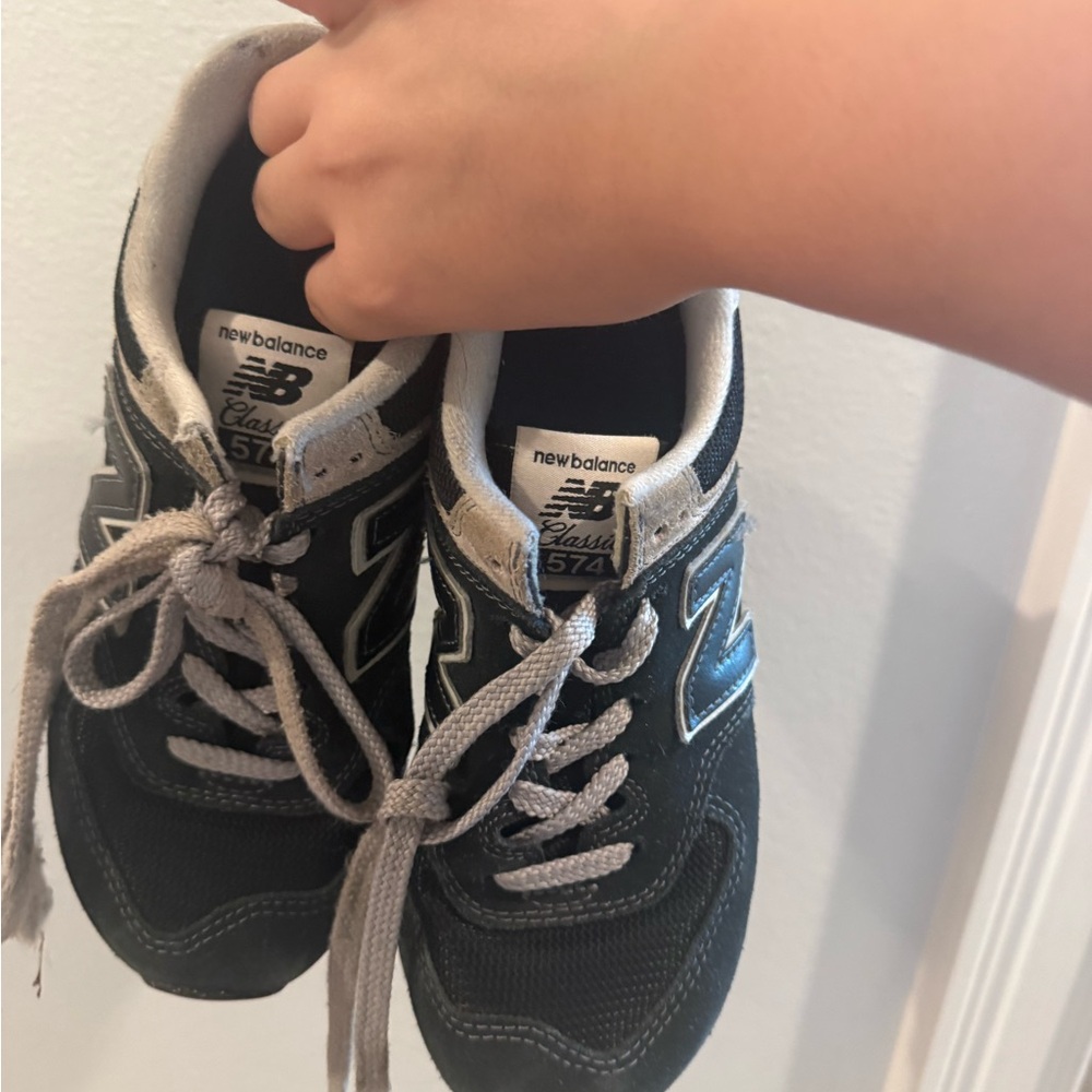 New Balance Kids Black and Gray Classic 574 Sneakers